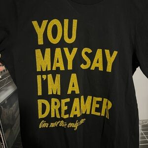John Lennon You may say Im a Dreamer Black Short Sleeve T-Shirt Beatles